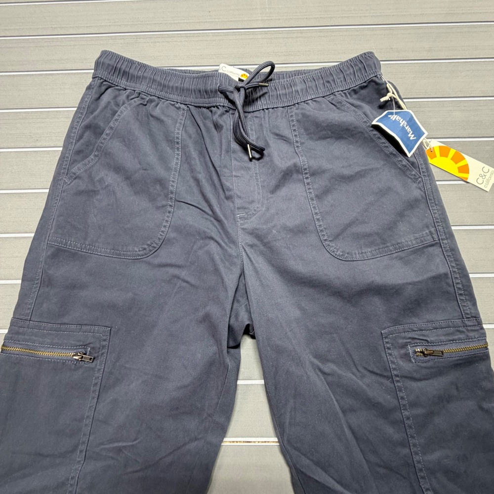 C&C California Womens Gray Cargo Jogger Pants Elastic Waist Size L NWT